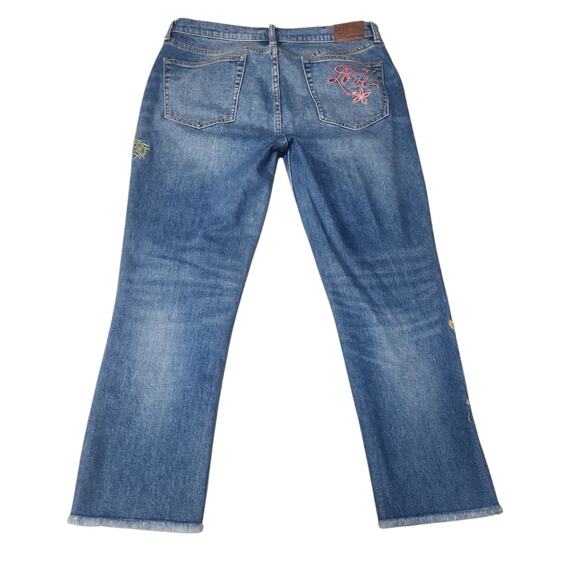 Johnny Was Zoe Cropped Boyfriend Jean Embroidered Size 28 - Picture 5 of 15